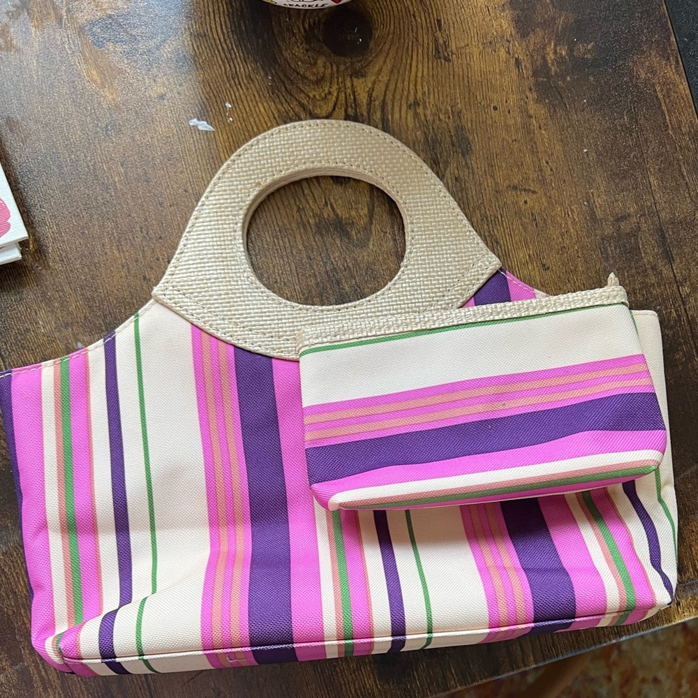 Striped Pink and Purple Women's Bag Set